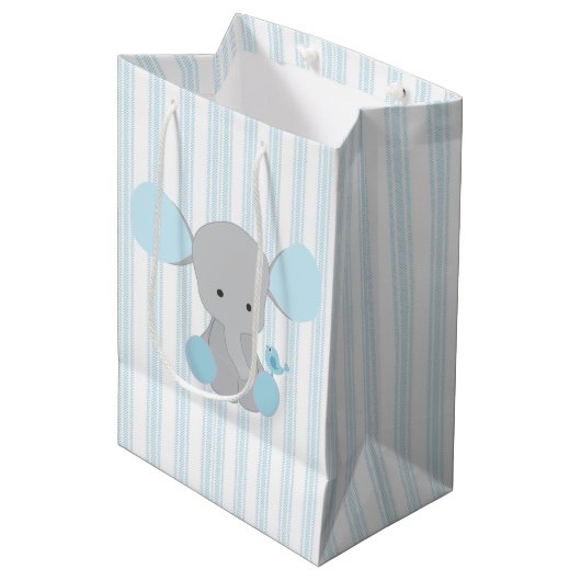 Mooie baby Blue Elephant Medium Cadeauzakje (Voorkant Gekanteld)