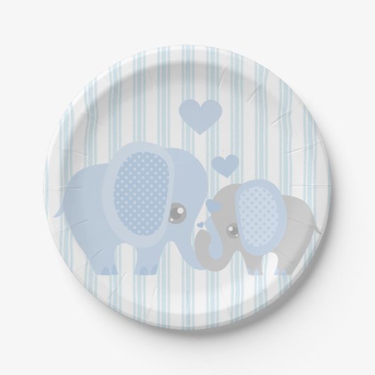 Mooie baby Blue Elephant Papieren Bordje (Voorkant)