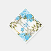 Mooie  Baby Blue Floral bruiloft Servet (Hoek)