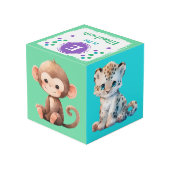 Mooie baby dieren foto naam voor paarse kinderkame kubus (Achter hoekig)