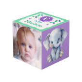 Mooie baby dieren foto naam voor paarse kinderkame kubus (Voorkant hoekig)