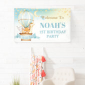 Mooie baby dieren hete luchtballon verjaardags wel spandoek (Insitu)