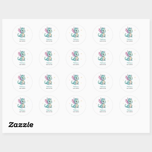 Mooie Baby Draak Ronde Sticker (Vel)