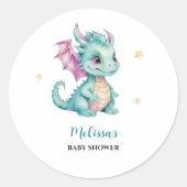 Mooie Baby Draak Ronde Sticker (Voorkant)