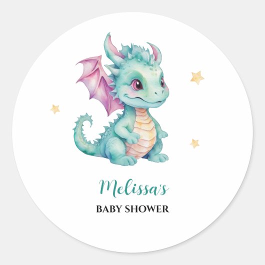 Mooie Baby Draak Ronde Sticker (Voorkant)