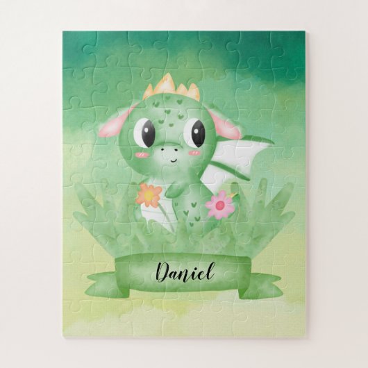 Mooie Baby Draak Waterverf Puzzel (Verticaal)