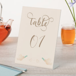 Mooie Baby Duif Baby Shower Tafel Nummers Reclamebord Met Voetstuk