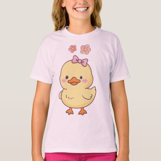 Mooie baby eend meisjes T-shirt (Voorkant)