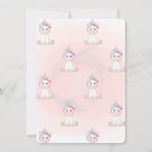 Mooie Baby Eenhoorn, Bloemige Baby Shower Uitnodig Kaart (Achterkant)