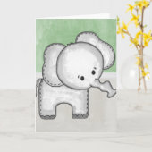 Mooie Baby Elephant Zoo Dier Kaart (Gele Bloem)