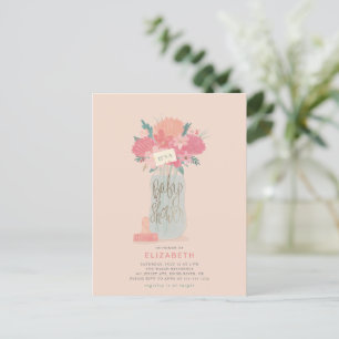 Mooie Baby flesjes en bloemen douche Briefkaart