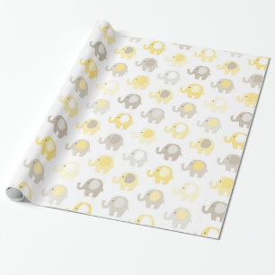 Mooie Baby gele olifant Cadeaupapier