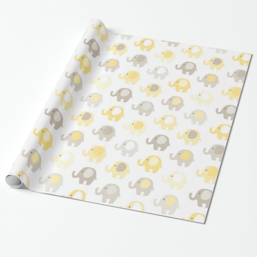Mooie Baby gele olifant Cadeaupapier (Uitgerold)