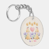 Mooie baby-giraffe acrylsleutelhanger sleutelhanger (Voorkant Links)
