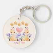 Mooie baby-giraffe acrylsleutelhanger sleutelhanger (Achterkant)