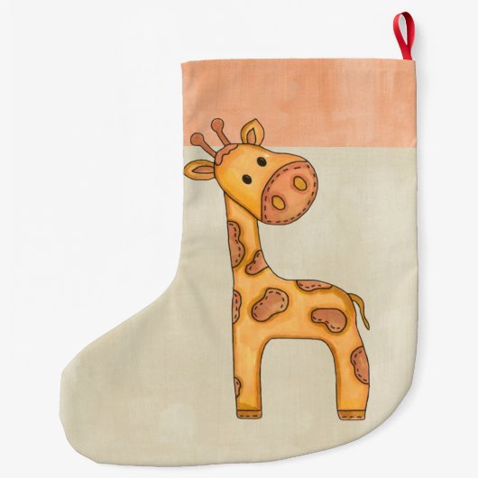 Mooie Baby Giraffe Grote Kerstsok (Achterkant)