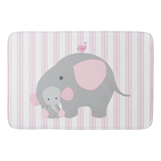Mooie baby Girl Pink Elephant Badmat (Voorkant)