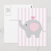 Mooie baby Girl Pink Elephant Briefkaart (Voorkant / Achterkant)