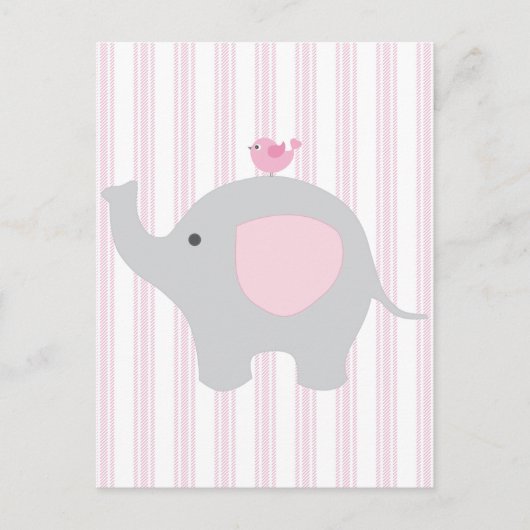 Mooie baby Girl Pink Elephant Briefkaart (Voorkant)