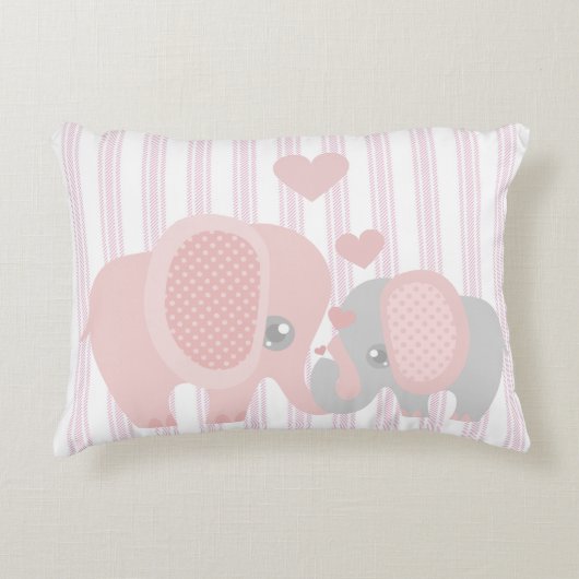 Mooie baby Girl Pink Elephant Decoratief Kussen (Voorkant)