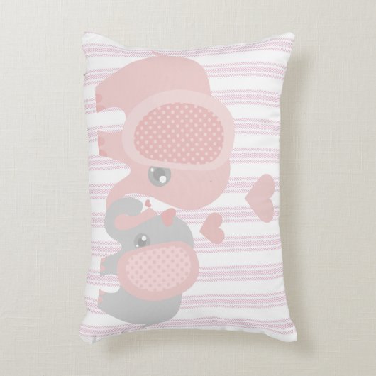 Mooie baby Girl Pink Elephant Decoratief Kussen (Voorkant(Verticaal))