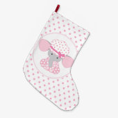 Mooie baby Girl Pink Elephant Grote Kerstsok (Voorkant (Hangend))