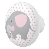 Mooie baby Girl Pink Elephant Keramische Knop (Rechts)