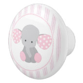 Mooie baby Girl Pink Elephant Keramische Knop (Rechts)