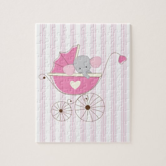 Mooie baby Girl Pink Elephant Legpuzzel (Verticaal)