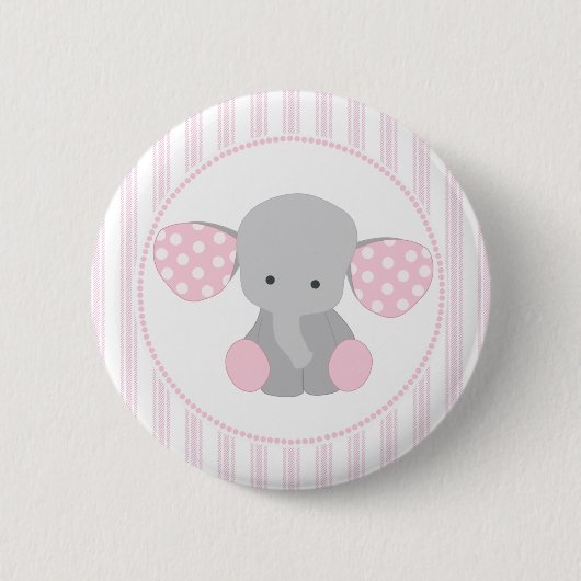 Mooie baby Girl Pink Elephant Ronde Button 5,7 Cm (Voorkant)