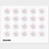 Mooie baby Girl Pink Elephant Ronde Sticker (Vel)