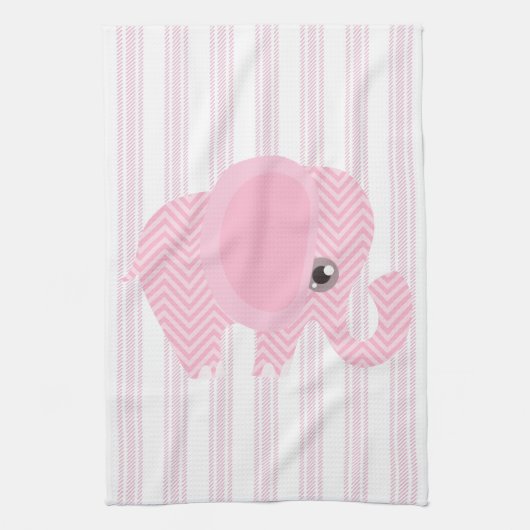 Mooie baby Girl Pink Elephant Theedoek (Verticaal)