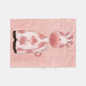 Mooie baby Girl Pink Giraffe Fleece Deken (Voorkant (Horizontaal))