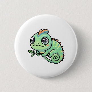 Mooie Baby Groene Kameleon Knop Ronde Button 5,7 Cm