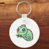 Mooie baby groene kameleon sleutelhanger (Voorkant)