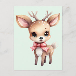 Mooie baby herten cartoonillustratie briefkaart
