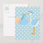 Mooie Baby Het is een jongensooievaar Aankondigingskaart (Voorkant / Achterkant)