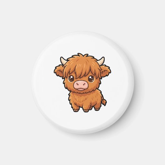 Mooie Baby Highland Koe Magneet (Voorkant)