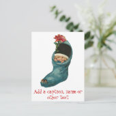 Mooie baby in een sok Kerstkaarten Feestdagenkaart (Staand voorkant)
