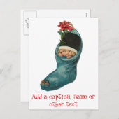 Mooie baby in een sok Kerstkaarten Feestdagenkaart (Voorkant / Achterkant)