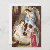 Mooie Baby Jezus en Angels Kerstmis Feestdagenkaart (Voorkant)