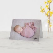 Mooie baby-jongen Foto van Newborn Announge Kaart (Gele Bloem)
