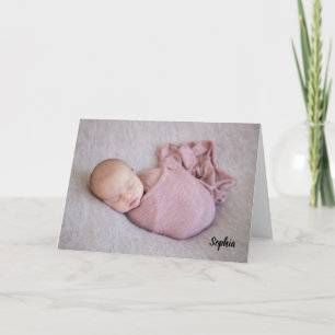 Mooie baby-jongen Foto van Newborn Announge Kaart