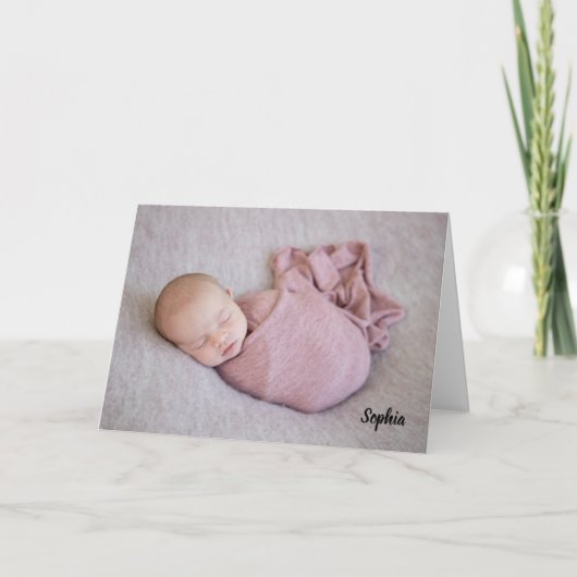 Mooie baby-jongen Foto van Newborn Announge Kaart (Voorkant)
