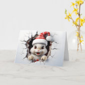 Mooie baby kerst dieren 3D konijn groet Kaart (Gele Bloem)