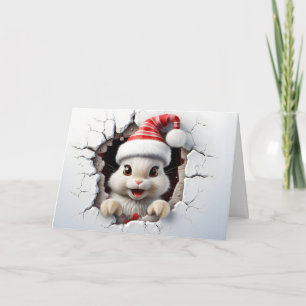 Mooie baby kerst dieren 3D konijn groet Kaart