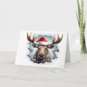 Mooie baby kerstdieren 3D Eland Kerstgroet Kaart (Voorkant)