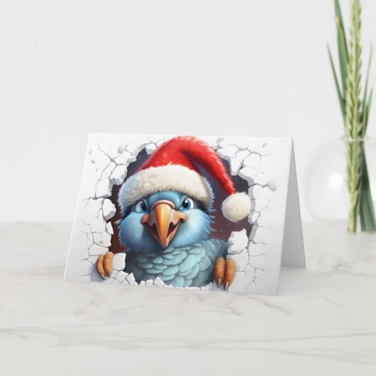 Mooie baby kerstdieren 3D papegaai groet Kaart (Voorkant)