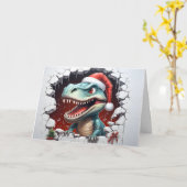 Mooie baby Kerstmis dieren 3D Dinosaurus Groet Kaart (Gele Bloem)