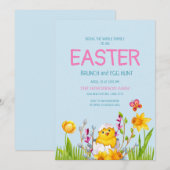 Mooie Baby Kuiken Bloemen Pasen Brunch Eierspel Kaart (Voorkant / Achterkant)